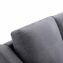 U_STYLE Upholstery Sleeper Sectional Sofa With Double Storage Spaces 2 Tossing Cushions Grey