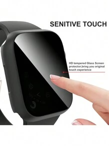 2 pièces Protecteur d'écran de confidentialité anti-espionnage noir pour boîtier de montre, verre trempé ultra-fin et tendance, compatible avec Apple Watch 38/40/41/42/44/45/46/49mm, compatible avec Apple Watch Série Ultra/SE/10/9/8/7/6/5/4/3/2/1, accessoire de montre connectée