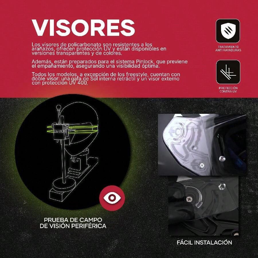HAX Mica Visera Visor Para Casco Hax Force Iridium Colores Moda de