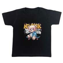 Skater Girl Bear T-Shirt Skater Girl Blogger - Black - View 1