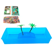 Extra Long Turtle Tank 2 Palm Trees Various Colors - Blue - View 1