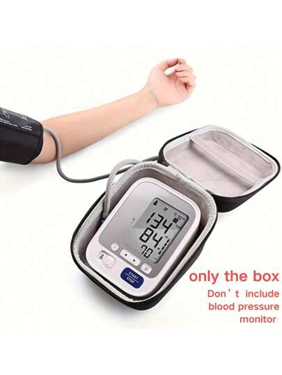 1 件便携式血压计盒带手带 - 保护性硬壳储物袋，适合家庭使用，适合袖口和数字机器整理器整理