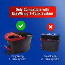 4/6 件装旋转拖把替换装带底座，完美适用于 O-Cedar Easywring 1 水箱系统，100% 超细纤维，替换拖把头清洁用品，家用地板清洁