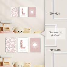 Set de 3 impresiones en lienzo personalizadas con nombre, margaritas y girasoles - Arte de pared bohemio elegante para habitación de niños, decoración de habitación juvenil | Pósteres florales sin marco para dormitorio de niñas y dormitorio | Colgantes florales modernos escandinavos | Regalo de cumpleaños perfecto