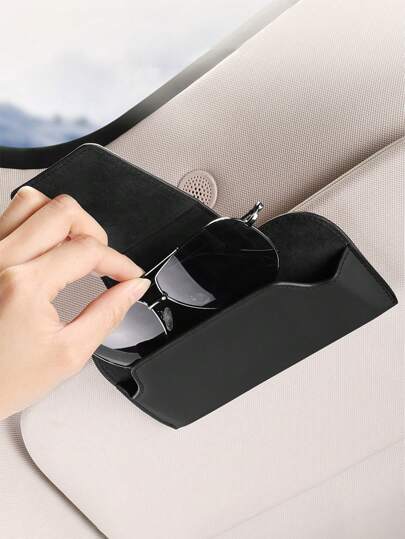 Sunglasses Holder For Car Sun Visor, Auto Eyeglasses Organizer Box, Vehicle Visor Accessories Glasses Protective Storage Case For Woman Man