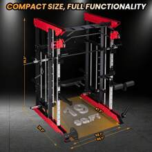 GOCAPTAIN Power Cage SmithMachine - 3600 LBS Light Commercial Grade Superior Multi-Functional All-In-One Power Rack With Cable Crossover, Squat Rack For Home Gym Equipment, Space-Efficient Design Power Cage SmithMachine - 3600 LBS Light Commercial Grade Superior Multi-Functional All-In-One Power Rack With Cable Crossover, Squat Rack For Home Gym Equipment, Space-Efficient Design - Black - View 7