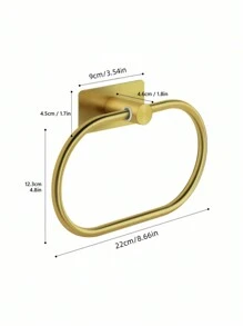 1pc Bathroom Towel Ring Holder Towel Storage Rack, No-Drill Wall Mount For Washroom