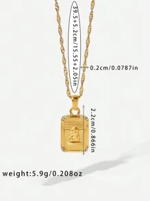 316L 不锈钢天使吊坠项链防水简约时尚金属质感珠宝女士礼物