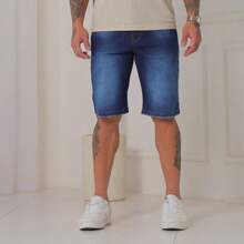 Kit 1 Bermuda Shorts 1 Premium Lycra Straight Jeans For Men - 霧霾藍 - 查看 6