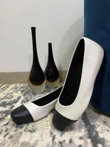 Comfort Square Toe Sneakers - Đen và trắng - Xem 2