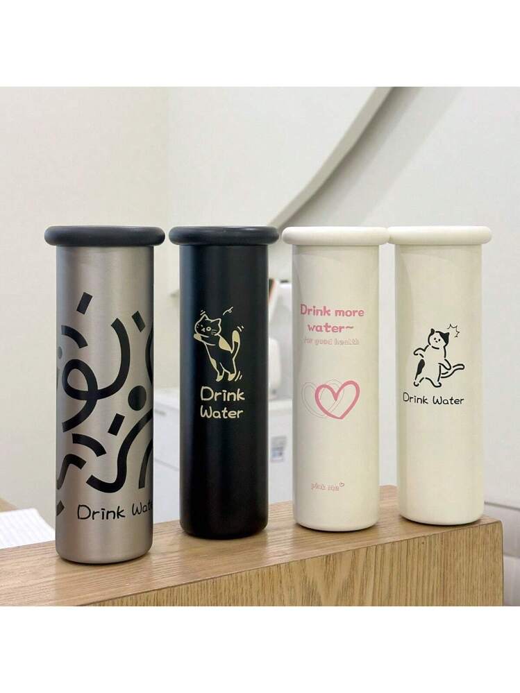 300ml ステンレス製タンブラー、シンプルでかわいい真っ直ぐな口幅広