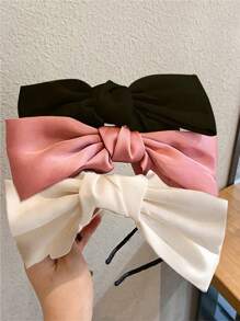 3件套女士缎面超大蝴蝶结装饰发箍，甜美、优雅、时尚发饰，简约设计，适合日常妆容和发型，可日常佩戴和搭配各种服装，可爱粉色配饰，情人节、发箍、发圈、头饰，夏季、假日、旅行、节日、派对等场合适用。 - 彩色 - 查看 23