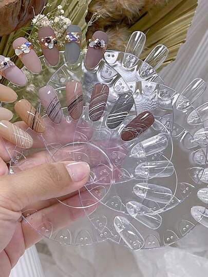 1 件 20 色美甲调色板、可拆卸和可更换指甲油色卡、美甲练习展示板