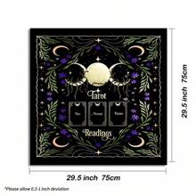1pc Altar Cloth Tarot Table Cover Starry Triple Moon Love Career Oracle Card Tablecloth Moon Tarot Table Cloth Divination For Spread Tarot Reading Cloth Moon Phase Tarot Mat Altar Decor Witchy Witch,Tarot,Altar,Altar Cloth - Multicolor - View 9