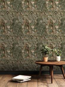 1卷/45CM*100CM 白灰色桦树皮壁纸 覆盖着苔藓和绿色植物，3D木纹壁纸 适用于家庭装饰，厨柜，桌椅，房间背景，家庭装修，DIY，防水，耐污，易清洁，自粘，即撕即贴壁纸墙贴，装修贴纸 撕墙板，墙纸，壁纸，春季装饰用品 让您的家焕然一新，拉玛装饰贴纸 - 彩色 - 查看 12