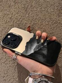 苹果 1 件黑色山景手机壳适用于 16 Pro Max/16 Pro/16/15 Pro Max/15 Pro/15/14/13/13 Pro/12/11/XR，全身保护软壳防摔防水防震防刮 - 彩色 - 查看 2