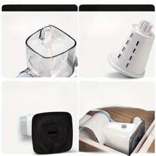 手动刨冰机，小型家用碎冰机，刨冰机，雪花冰机，碎冰机，蓝白滚筒手动刨冰机 - 白色 - 查看 5