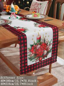 1 tấm khăn trải bàn Giáng sinh làm bằng vải polyester có in kỹ thuật số, thích hợp cho nhà bếp, phòng ăn, bàn làm việc, bàn cà phê, bàn trang điểm, làm khăn trang trí, trang trí không khí Giáng sinh, có nhiều kích cỡ khác nhau - Nhiều màu - Xem 10
