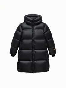 mini bala Heat-Retaining Cold-Proof Long Down Jacket For Boys, Girls, And Families Winter Collection - Black - View 4