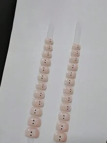 Monina 24 piezas de uñas postizas de diseño de gato corto, lindas y frescas, favorecedoras, de moda, puntas de uña versátiles, regalo ideal para niñas, adecuado para la escuela y la oficina