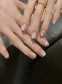 Monina 24 piezas de uñas postizas de diseño de gato corto, lindas y frescas, favorecedoras, de moda, puntas de uña versátiles, regalo ideal para niñas, adecuado para la escuela y la oficina