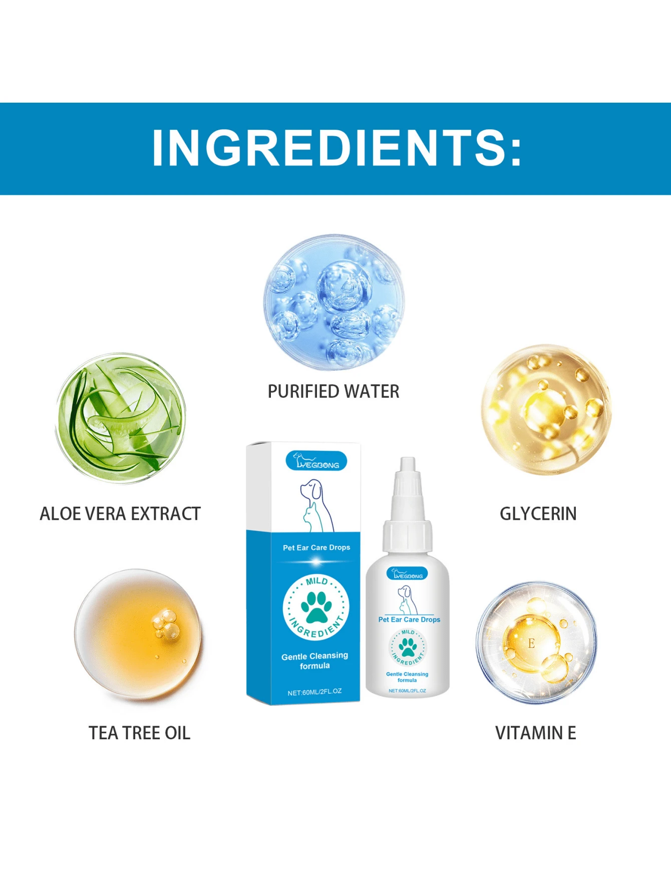 Pet Ear Care Drops Ear Cleaning And Earwax Care Drops For Dogs And Cats