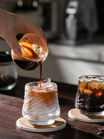 4pcs Spiral Creative Glass Coffee Mug, Capacity 170ml, Milk Mug, Suitable For Home, Coffee Shop, Company, Holiday Gifts