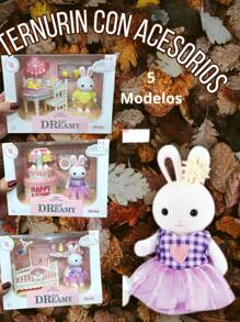 Caja de 1pz De  Ternurine Con accesorios  aterciopelados en miniatura - Blanco - Ver 1