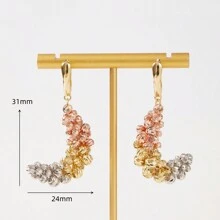 dazzdelic Set de 2 piezas: Collar y aretes tejidos a mano con cuentas geométricas de 3 colores, elaborado artesanalmente en Italia, para uso diario de las mujeres