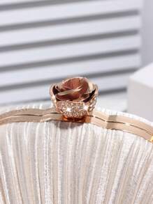 Túi cầm tay xếp ly bằng vải satin, Túi đeo chéo kim cương sang trọng có dây xích, Thích hợp cho đám cưới, tiệc tùng, khiêu vũ, hộp đêm, quà tặng sinh nhật và ngày lễ tình nhân, phụ kiện váy dạ hội, túi đựng mỹ phẩm - Màu be - Xem 7