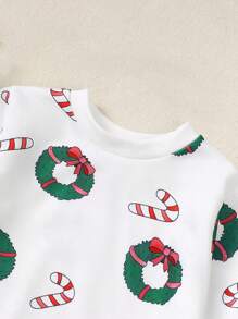 Tutine per neonati con stampa di ghirlande natalizie, body di Babbo Natale a tema natalizio per bambini da 0 a 2 anni