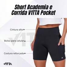 V1TTA Pocket Fitness Running Shorts With Pocket - 黑色 - 查看 8