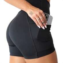 V1TTA Pocket Fitness Running Shorts With Pocket - 黑色 - 查看 7