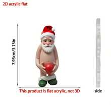 2D Classic Acrylic Christmas Ornament Santa Snowman With Gift Box Perfect For Christmas Tree Decorating