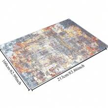 Miami Abstract Rug - Area Rugs Living Room 160x213 Cm, Dining Room, Lounge, Kitchen, Bedroom - Modern Marble Rug, Soft Luxurious Easy Care Medium Pile Large Rug, Dark Blue, Rust And Grey Rug - Dark Blue & Orange - View 3