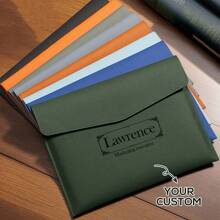 Personalized Leather File Folder, Custom Leather Document Case, Engrave Name Travel Document Organizer, A4 Document Holder, Gifts For Him Men Back To School,School Supplies
