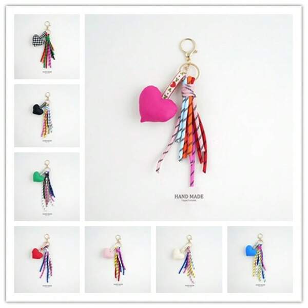 Handmade Heart Tassel Ornament Cute Bag Charm Key Chain Festive Gift & Car Accessory Winter Gifts For Women Valentines