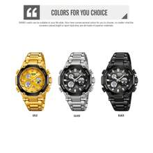 New Arrival Skmei 2210 Men Digital Watch Gold Black Waterproof 30 Meters Customized Logo Alarm Function
