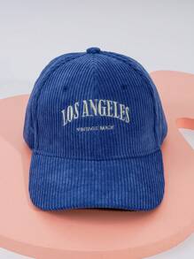 1 件女式 ANGELES 灯芯绒棒球帽，可调节户外防晒休闲帽，适合春秋季旅行和海滩，男女通用 Y2K 风格太阳帽，适合年轻人