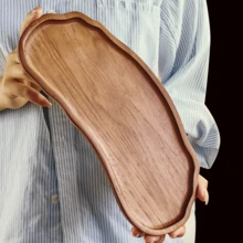 1 khay gỗ đàn hương, khay đựng đồ ăn, khay đựng bữa sáng, khay đựng trà, khay đựng bàn cà phê, khay đa năng, đĩa đựng đồ ăn nhẹ trang trí nhà cửa, thích hợp cho phòng ăn, nhà bếp, quán cà phê, cửa hàng sushi, ngoài trời, ngày lễ, lễ tạ ơn, giáng sinh, năm mới - Màu vàng - Xem 1