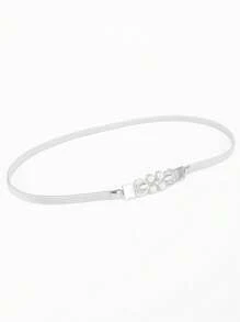 1pc Women's Elastic Waist Belt, Metal Spring Waist Chain, Versatile Dress Accessory - Metal Waist Seal - View 1