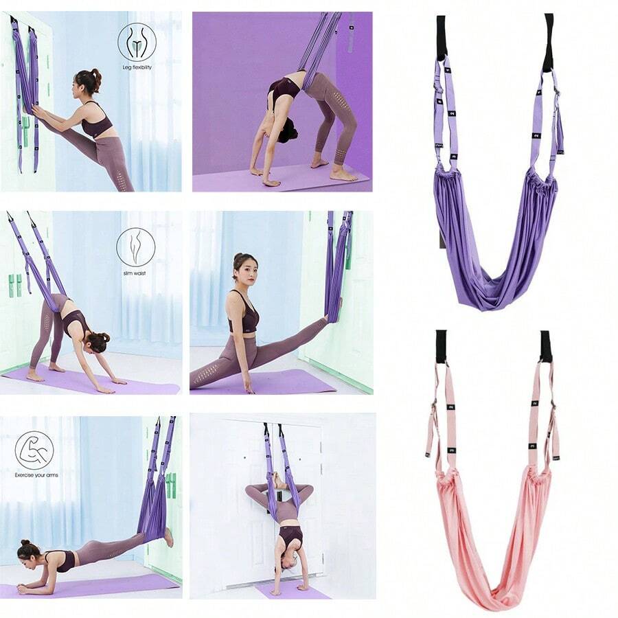 1 dây tập yoga, dây kéo giãn lưng và chân - Thiết yếu cho tập thể dục và thể hình Yoga để săn chắc, Pilates, tập thể hình và Yoga trên không - Dây đeo có thể điều chỉnh, hoàn hảo cho bài tập tại nhà hoặc phòng tập - Túi đựng miễn phí Phụ kiện tập thể dục, Deporte, Gimnasio, Ejercicio En Casa