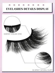 GROINNEYA 6 对蓬松浓密睫毛戏剧效果 3D 自然睫毛仿貂皮睫毛柔软蓬松假睫毛化妆假睫毛延长（10） - 尖尾漫畫款 - 查看 3