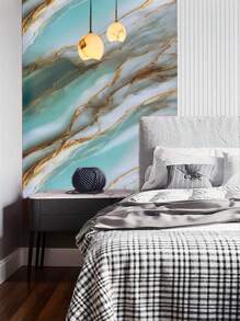 1 件大理石镀金图案壁纸厨房防油贴纸自粘式撕贴耐高温耐油厨房台面贴纸橱柜表面翻新墙贴、贴纸、墙贴花、乙烯基贴花用于家庭装饰、春季装饰品让您的家焕然一新、拉玛装饰贴纸 - 彩色 - 查看 10