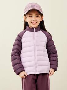 mini bala Áo khoác lông vũ chống gió có mũ trùm đầu cho bé trai, bé gái và gia đình Bộ sưu tập cổ đứng cho bé - Hồng - Xem 1