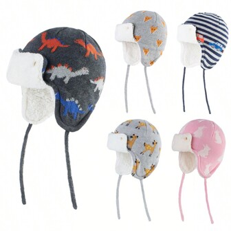 Baby Jungen gefütterte warme Fleece Mütze für Säuglinge und Kleinkinder im Winter