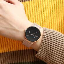 Đồng hồ đeo tay thạch anh ONOLA đơn giản 40mm dành cho nam, dây đeo lưới chống nước, thích hợp đeo hàng ngày, có hộp quà tặng, món quà tuyệt vời cho nam giới - Bạc - Xem 5
