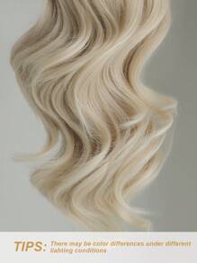 18-20 Inch Long Golden Wavy Curly Synthetic Ponytail Hair Extensions, Heat Resistant Fiber, Suitable For Women And Girls Daily Wear - Beige - View 8