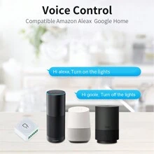 qaroota 迷你 DIY 智能开关涂鸦 WiFi 灯开关模块需要中性线 2 路定时器无线断路器适用于 Alexa Home - 彩色 - 查看 3