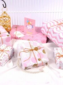 300cm*43cm粉色系铜版纸心形包装纸DIY情人节礼品包装纸 - 彩色 - 查看 3